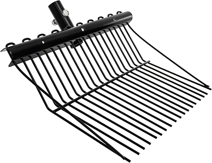 Pitch Manure Fork Head, Metal Pitch Fork for Garden, Durable Digging Fork Rake Head Replacement with Angled Tines, Stable Pitchforks Scoop for Mulch Horse Stall Picking up Hay Animal