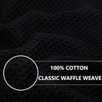 Homaxy 100% Cotton Waffle Weave Kitchen Dish Towels, Ultra Soft Absorbent Quick Drying Cleaning Towel, 13 x 28 Inches, 4-Pack, Black