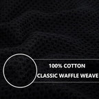 Homaxy 100% Cotton Waffle Weave Kitchen Dish Cloths, Ultra Soft Absorbent Quick Drying Dish Towels, 12 x 12 Inches, 12-Pack, Black