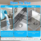 Drain Clog Remover Powerful, Sink Drain Hair Clog Remover Cleaner, Strong DrainCleaner for Kitchen, Shower Pipes and Drains