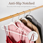 Velvet Hangers 100 Pack, Slim Non-Slip Clothes Hangers Space-Saving for Closet, Heavy Duty for Pants, Coats, Skirts, Jeans, Sweaters and More, Nylon-Flocked, White