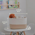 OrganiHaus Woven Storage Baskets for Organizing, Cotton Rope Organizer Bins for Shelves, Closet & Nursery, Dog Toy Basket, Decorative Bins for Toys, Towels & Books - 15x10x9, Honey/Off-White