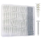 Self Drilling Drywall Anchors - 104Pcs Dry Wall Anchors and Screws Kit for Drywall,52 Self-Tapping/Threaded Plastic Sheetrock Anchors + 52#8 x 1-1/4'' Screws, Heavy Duty 75LB Hanging