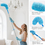 75'' Window Squeegee Cleaner Tool, Professional Window Cleaning Kit for Glass with 360° Rotation & Extension Pole- Glass Cleaner Tool with Scrubber for Windows,Glass,Bathroom,Shower