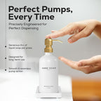 Luxury Glass Hand and Dish Soap Dispenser Set by Brighter Barns - Kitchen Soap Dispenser Set with Tray for Kitchen Sink - White and Gold Home Accessories & Decor for Restaurants, Airbnb, Gift (Gold)