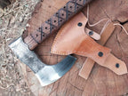Kacha Store | custom handmade Viking medieval Axe with Viking gift,Hand Axe,Viking Gifts for Men,Camping Tomahawk,Bearded,Valhalla Axe with Leather Sheath (Battle axe) (Ragnar Ax)