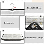 2 Pack Hanging Jewelry Organizer 80-Pocket Dual-sided Jewelry Storage for Earring Necklace Bracelet Ring Travel Holder, Black and White