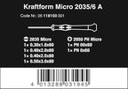 Wera 2035/6 A Kraftform Micro Slotted/Phillips Electronics Screwdriver Set and Rack, 6-Pieces