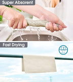 KitchLife Microfiber Cleaning Cloth Roll, 100 Pack - Tear-Away Microfiber Paper Towels, Lint-Free, Reusable, Washable for Kitchen, Car, Dishes, and Sensitive Surfaces (Sand Beige)