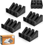 Silicone Soap Dish with Drain, Upgrade Double Suction Cups at The Bottom for Anti-Slip and Stability, Soap Dish Shower Waterfall Bar Soap Holder Tray with Drain Soap Holder (4, Black)