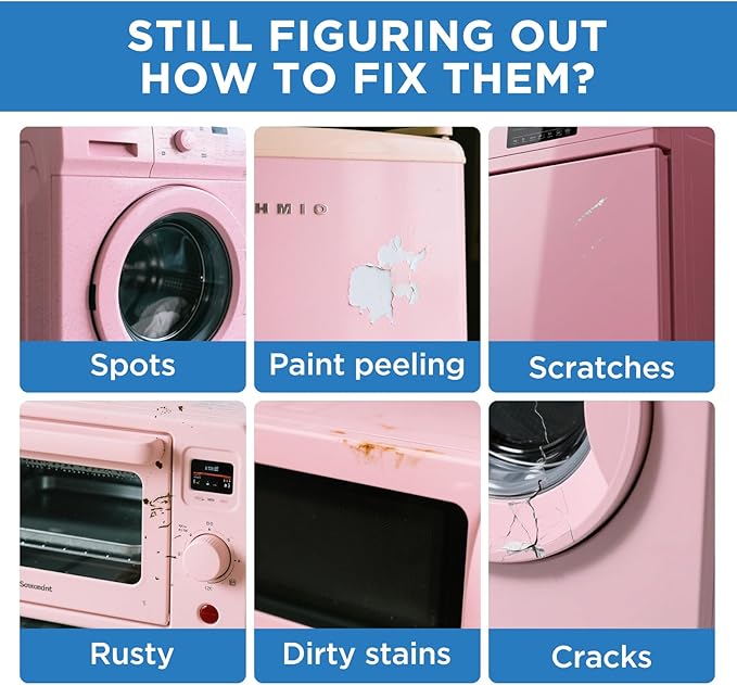 Appliance Paint Appliance Touch Up Paint High-Gloss Pink Surface Touch Up Paint Pen Scratch Repair for Appliances Refrigerator Metal Surfaces Dishwasher Dryer Microwave Washers
