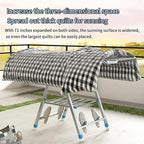 Heavy Duty Clothes Drying Rack Foldable with Brake Wheels,75''Extra-Thick Metal Frame, 26 Rods Commercial-Grade Large Capacity,No Assembly Required, Adjustable Height for Indoor Outdoor Use