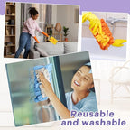 Zubebe 6 Pcs Duster Refill Reusable Fleece Duster Refills Feather Flat Dusters Multi Surface Washable Cleaning Pads Tools for Home, Blinds, Car, Pet, Furniture, Fans (Stylish Color)