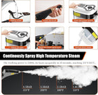Steam Cleaner, Fast 10-Sec Heat-Up,1.2L Tank,6-Level Adjustable Handle,2500w Steamer for Cleaning, Handheld Steam Cleaner for Home, for Car Floors Kitchen Furniture Bathroom Windows (white)