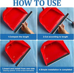 4 Pcs Dustpan Edge Strip Replacement Dust Pan Edger Lip Strips Parts Garbage Shovel Closing Inlet Soft Pressing Lips Protector Rubber Dustpan Repair Accessories for Home and Office Black