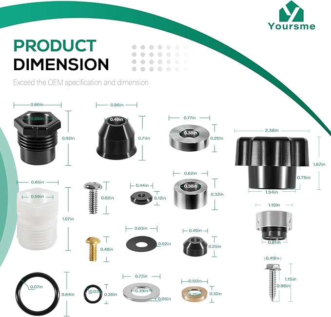 630-8500 Wall Hydrant Complete Service Repair Kit Replaces for Prier 300, 400 & 500 Series Mansfield Style Hydrants for Diamond 300 & 400 Series Wall Hydrants