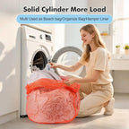 3Pcs Mesh Laundry Bags Washing Machine Mesh Wash Bags Jumbo for Delicates Clothes,Bed Linen,Toys with Drawstring Closure Sturdy(3 XXLarge 28 x 26 Inches, Orange)