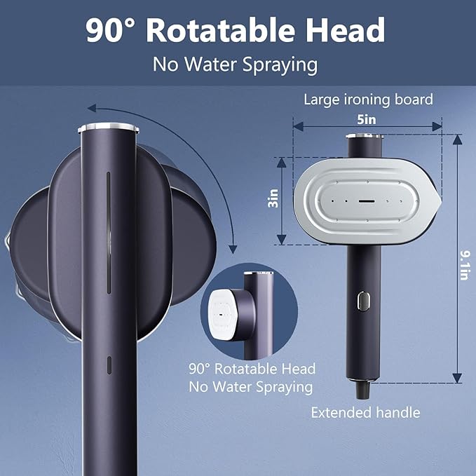 Portable Steamer For Clothes Travel Mini Steamer and Iron Fast 10s Heat-Up, Horizontal and Vertical 1200W Effortless Wrinkle Removal, Garment Steamer and Iron for Travel Office Home(110-120V)