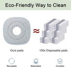 True & Tidy® 2-Pack 9 inch Extra Thick Microfiber Pad Refill for SPIN-800 TrueClean Mop & Bucket Square, Compatible with M16 and Most Square Spin Mop and Bucket, Machine Washable up to 100x