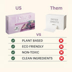 Non-Toxic Dryer Sheets Eco Friendly, Paraben Free, Plant Based | Clean Ingredients Softens & Removes Static, Healthy dryer sheets - 40 Sheets