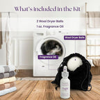 Purple Duck Wool Dryer Balls with Scent Booster – Reusable Dryer Balls for Laundry, Softens Fabrics, Reduces Static, Includes Scent Booster - Linen & Sunshine 1 Oz