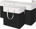 TasticTotes laundry basket 3-Pack, laundry hamper, Hamper with handles, collapsible laundry baskets, Waterproof dirty clothes hamper, Towel Storage for Home or Dorm, 100L-Black