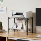 SINGAYE 2 Small Shelves Kitchen Storage Shelf Wire Shelving Unit Metal Shelf Adjustable Organizers Storage Shelving for Office Pantry Black 12" D X 18" W X 12" H