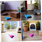 Mini Dustpan and Brush Set for Small Pets Cage Cleaning, 10pcs Bright Pink and Blue, Handheld Mini Broom and Dustpan for Hamsters, Chinchillas, Hedgehogs, and Reptile Habitat
