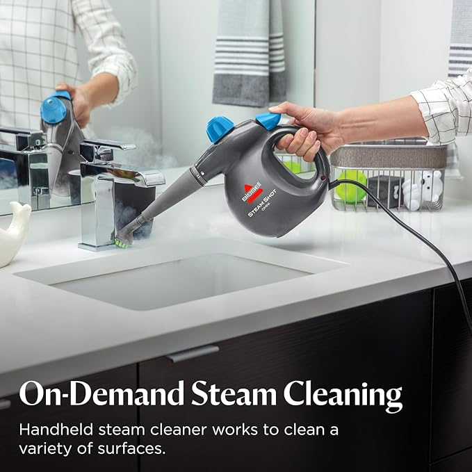 BISSELL® Steam Shot™ Omni handheld portable steam cleaner for tile, grout, windows, bathrooms, kitchens, includes 7 tools