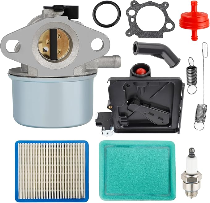 799868 Carburetor for Briggs and Stratton 498170 498254 497314 6.5HP 6.75 HP Engine Carb for Craftsman Lawn Mower Weed Wacker Splitter with Air Filter Cleaner Base