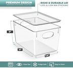 Sorbus 4-Pack Large Clear Plastic Storage Bins with Lids - Kitchen, Pantry, Fridge, and Cabinet Organizer