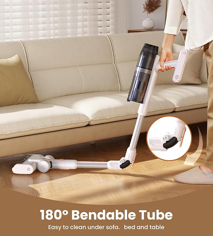 JONR VC08 Pro Cordless Vacuum Cleaner with Auto-Empty Station Powerful Suction, 2.5L Large Dust Bag, 3 in 1 Clean Staion, Rechargeable, Stick Vacuum for Pet Hair, Carpets & Hardfloor