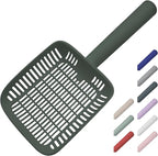 TypeC Cat Litter Scoop - Small Holes (0.11in) Big Size Scooper - Long Handle & Easy Cleaning - Hanger for Litter Box