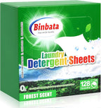 Laundry Detergent Sheets - Up To 128 Loads, Hypoallergenic, Eco-Friendly Forest Scent, Biodegradable, Plastic Free, Liquidless Laundry Sheets Suitable for Sensitive Skin
