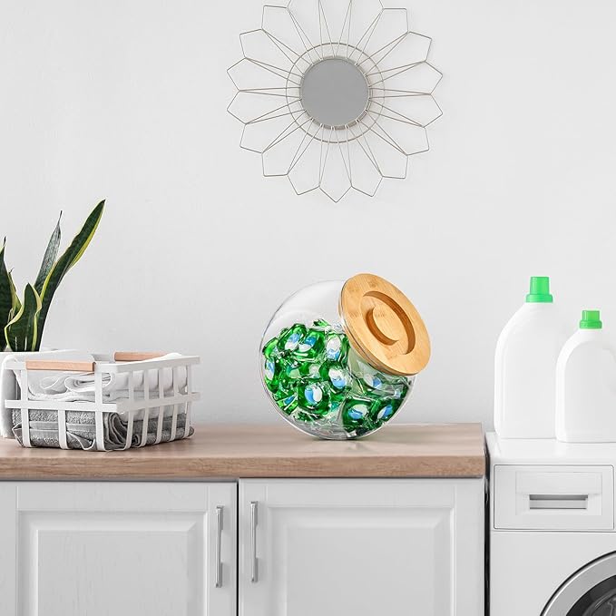 SUBEKYU Laundry Pods Container,0.85 Gallon Laundry Pod Holder Dispenser,Dishwasher Pods Container,Laundry Room Organization and Storage Box for Washing Powder,Scent Beads,Dryer Balls