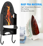 Ironing Board Hanger Wall Mount Ironing Holder Heat Resistant Iron Hanger with Iron Board Rack for Max 5 Inch Width (Black)