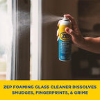Zep Foaming Glass and Plexiglass Cleaner - 19 oz (Case of 4) ZUFGC19 – Foaming Formula that clings to Vertical Surfaces for Streak-Free Glass Cleaning