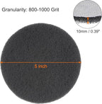 HARFINGTON 10pcs Drill Power Brush 5 inch Tile Scrubber Scouring Pads Grey Scrubber Pads for Bathroom Kitchen Household Cleaning