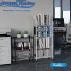 4 Tier Wire Shelving Wire Basket Shelf Storage Cart Adjustable Metal Shelf 2 Bottoms for Choose(Castor or Leveling Feet) for Office,Kitchen,Bedroom,Silver(23.23" L x 13.11" W x 49.21" H)