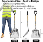 Aluminum Shovel with D-Handle - Stable While Light Weight (2.5 lbs) 20" Blade - Reinforced Edge Ergonomic Design Folding with Threaded Connection