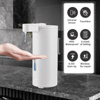 Automatic Soap Dispenser, Touchless Soap Dispenser, 3 Adjustable Volume Hand Soap Dispenser, Bathroom Soap Dispenser, Dish Soap Dispenser for Kitchen Bathroom, Liquid Soap Dispenser White