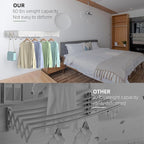 Drying Rack Clothing,Clothes Drying Rack Wall Mounted,Laundry Drying Rack Wall Mount,Foldable,Collapsible,60 lb Capacity 5 Aluminium Poles with 12 Hooks (White, 31.5" Upgrade)