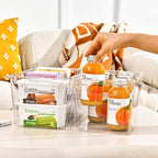 6 Pack Large Clear Plastic Storage Bins,Plastic Containers with Handle for Pantry Organizer and Storage,Perfect for Kitchen,Fridge,Cabinet, Closet,Bathroom Under Sink Storage