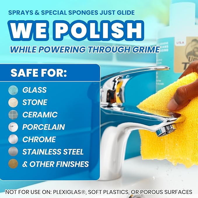 Uncle Todd's Scum & Scale Bathroom Cleaner Hard Water Stain & Soap Scum Remover – Bleach-Free, Heavy Duty Calcium Lime Rust Cleaner for Shower, Glass, Toilet, Tub & Sink – 16oz