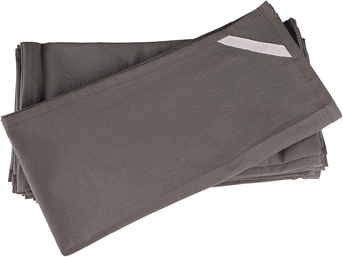 DG Collections 100% Cotton Flour Sack Towels – 12 Pack, 27x27 Inches, Grey, Lint-Free, Pre-Washed, Hemmed Edges – Reusable Kitchen Towels for Cleaning, Embroidery, Printing & Crafts - Grey