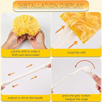 Duster Refills Compatible with Swiffer Duster, 360 Heavy Duty Multi Surface Duster Replacement with 1 Short Handle and 3FT Extenda Handle for Cleaning Furniture, Blind, Ceiling Fans(yellow-360-20pack)