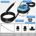 Handheld Steam Cleaner，2500W Hand-Held High Pressure Portable Cleaning Machine with 3 Brush, High Temperature Steamer for Home Use, Kitchen, Furniture, Bathroom, Car (Blue)