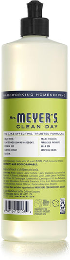 MRS. MEYER'S CLEAN DAY Liquid Dish Soap, Biodegradable Formula, Lemon Verbena, 16 fl. Oz