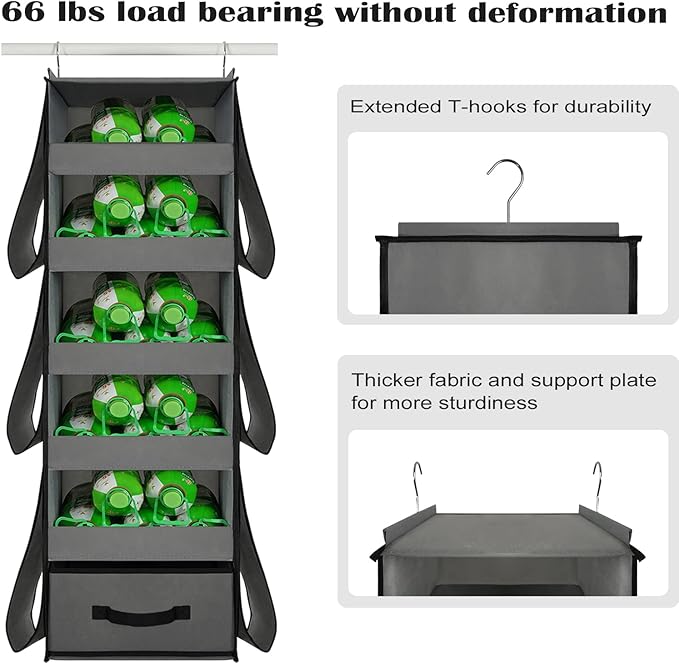 VICTORICH All-IN-ONE Over the Door Organizer, Super Behind the Door Storage Organizer with Door Rack and Large Clear Windows, Wall File Organizer, Hanging Organizer (Big Ear Grey)