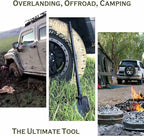 iunio Camping Shovel,Shovel Folding, Portable, Multitool, Foldable Entrenching Tool, Collapsible Spade, for Backpacking, Trenching, Hiking, Survival, Car Emergency